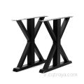 Cast Iron Square X-Frame Dining Table Basse Basse